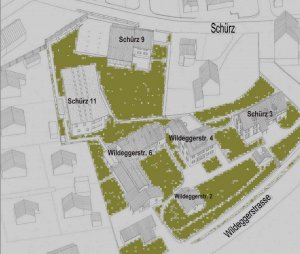 Vogelschau gesamte Siedlung (Zeichnung)